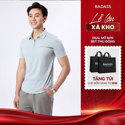 Áo Polo Nam Thun Lạnh Cooltouch BADASS Khóa Zip Co Giãn Thoáng Mát Nhanh Khô POHTK705