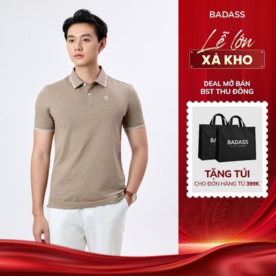 Áo Polo Nam BADASS Cotton Texture Regular Fit Cổ Đức 2 Cúc Mềm Mịn Giữ Form POHTK707