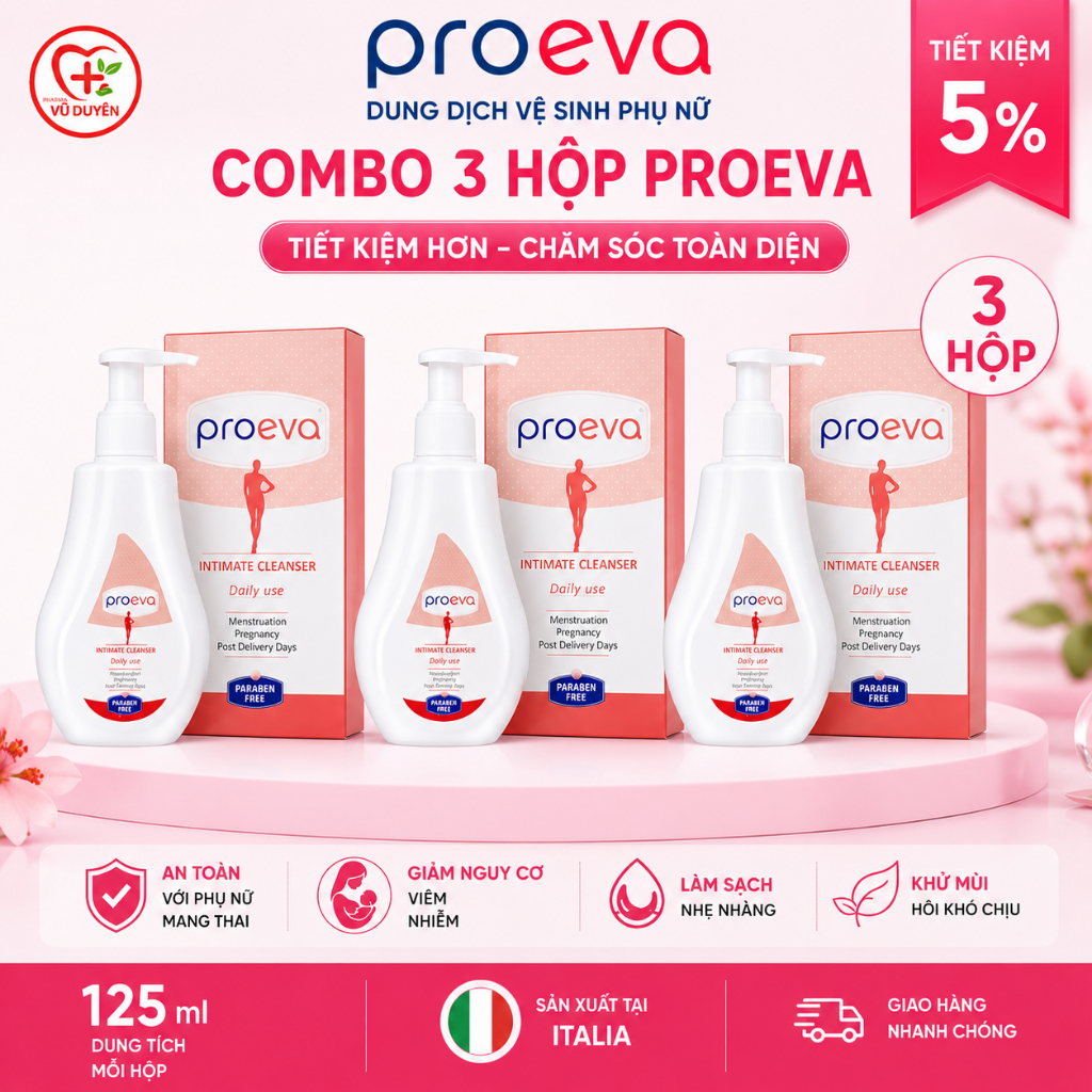 Combo 3 Hộp Proeva dung dịch vệ sinh phụ nữ nhập khẩu Italia 125ml