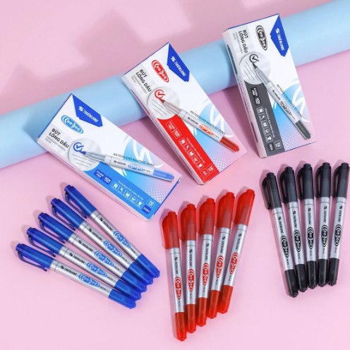 Bút lông dầu 2 đầu PM04 Thiên Long mực xanh/đỏ/đen