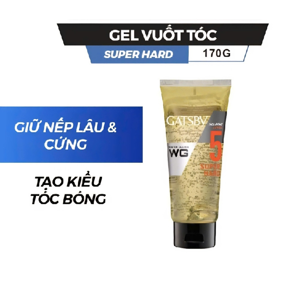 Gel vuốt tóc nam Gatsby Water Gloss Super Hard 170g – Lever 5