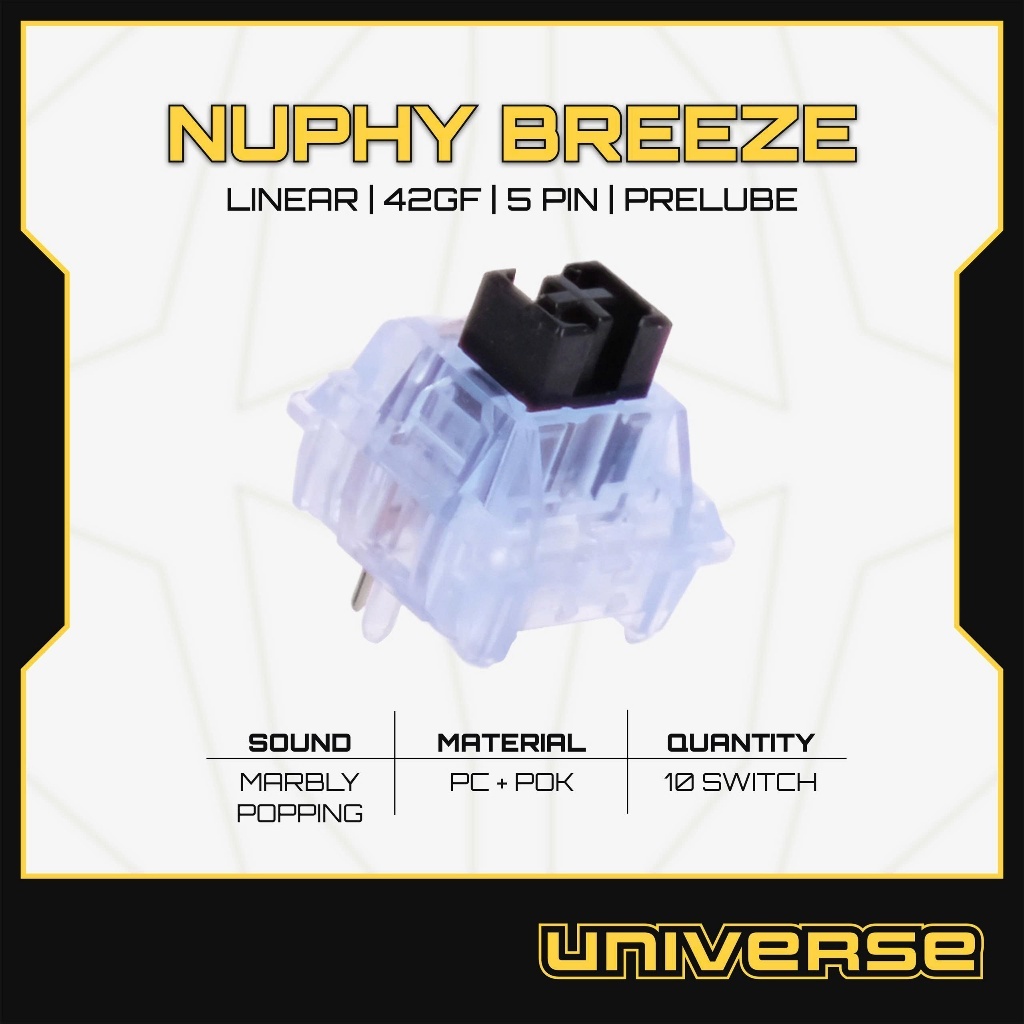 10 Switch NuPhy Night Breeze Switch Linear 42g 5 Pin PC + POK Prelube Công Tắc Bàn Phím Cơ Universe