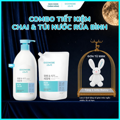 [DEAL SỐC] Combo 2 Nước Rửa Bình Sữa Goongbe Kháng Khuẩn & An Toàn Cho Bé Sơ Sinh