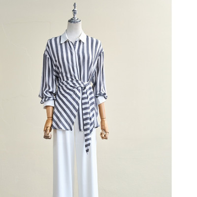 Áo Sơ Mi Kiểu Nữ LAMER FASHION Buộc Eo Phối Cổ Tay Măng Sét V61H26H021