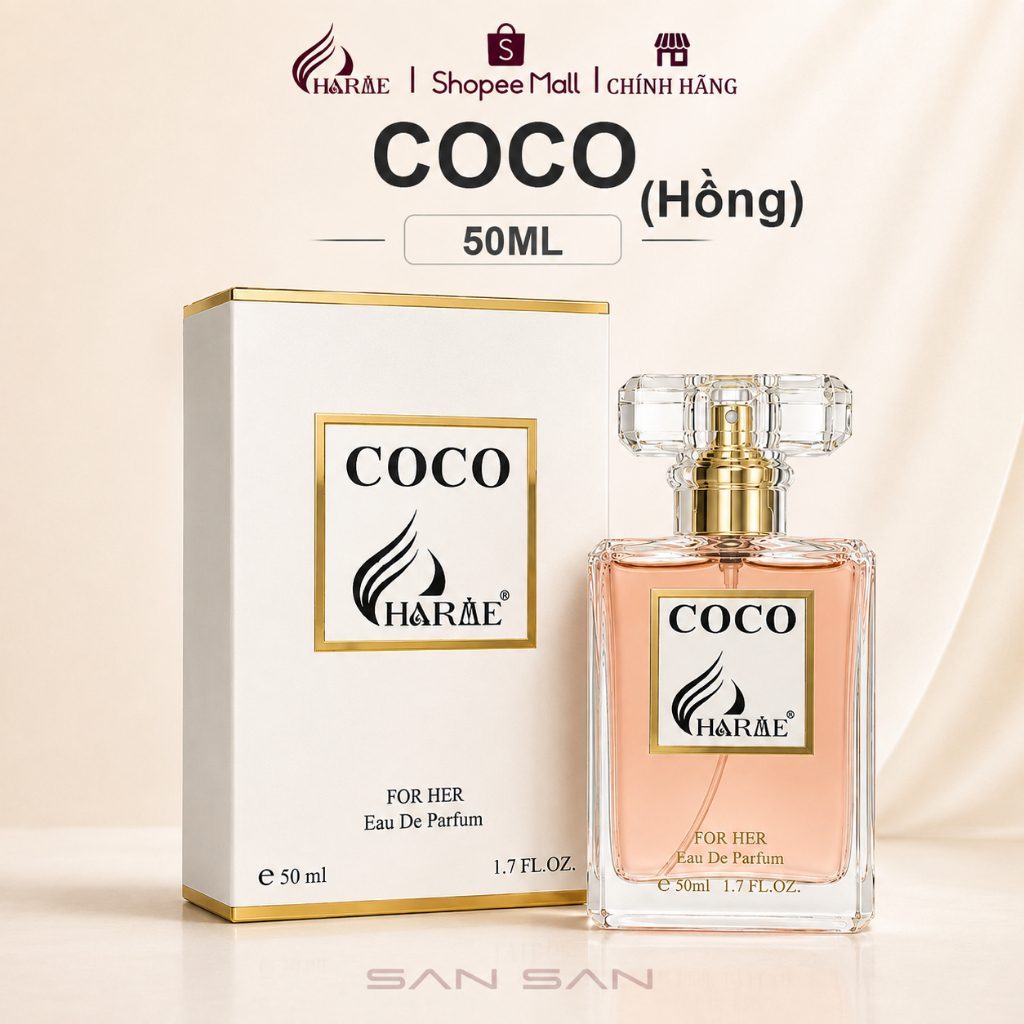 [Mới] Nước Hoa Nữ Charme Coco Hồng 50ml Chính Hãng – Sang Trọng, Tinh Tế, Quyến Rũ