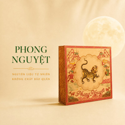 Hộp Quà Trung Thu Nam Xanh, Phong Nguyệt, Bánh Trung Thu Tiramisu Phô Mai, Trái Cây Sấy, Trà Túi Lọc