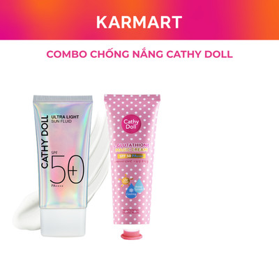 Combo Chống Nắng Cathy Doll ULTRA LIGHT SUN FLUID SPF50+ PA++++ 40ml & L-Glutathione Magic Cream SPF 50 Pa+++ 138ml