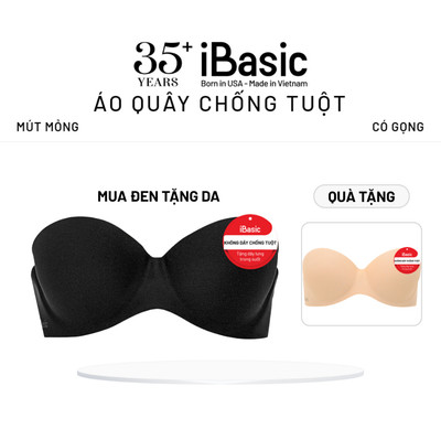 [MUA ĐEN TẶNG DA] Áo ngực su quây chống tuột không dây iBasic có gọng cup ngang PK069