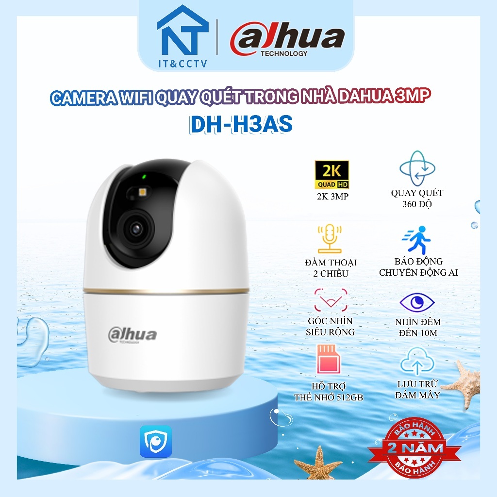 Camera Dahua Hero H3AS H5AS WiFi Trong Nhà, Camera An Ninh AI 3MP 5MP