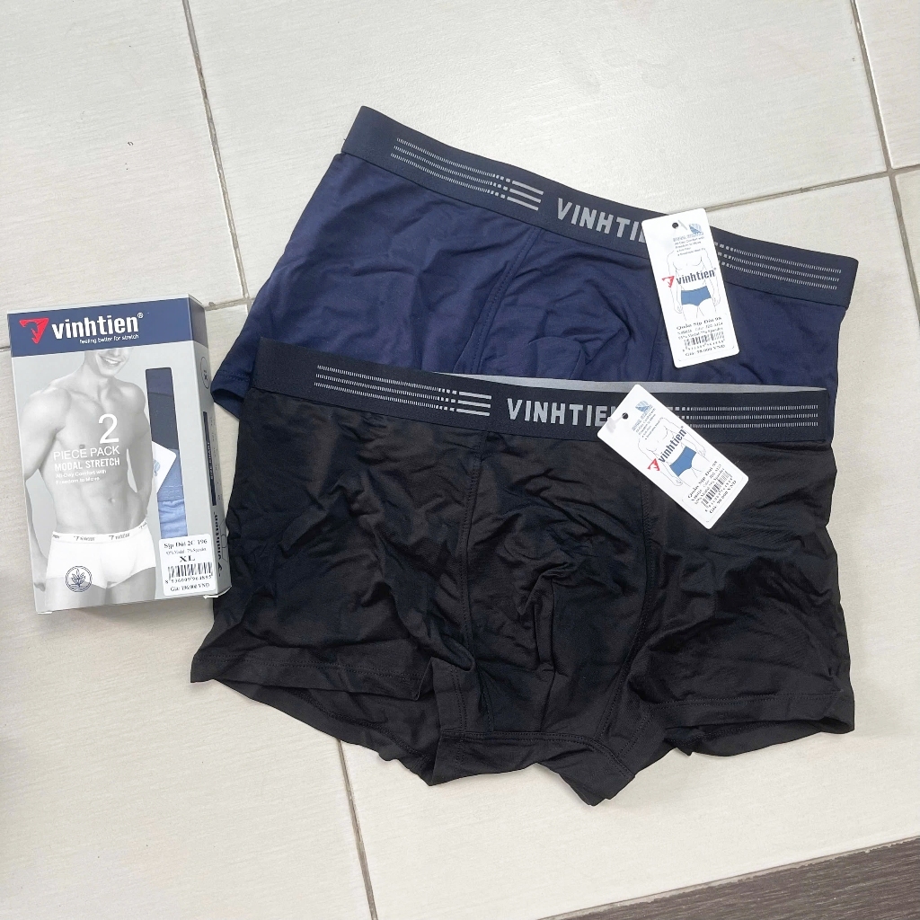 2 Quần lót Boxer Dệt May Vĩnh Tiến Vải Sợi Modal  Nhiều Màu L98, 2 màu Bất kì 25.8