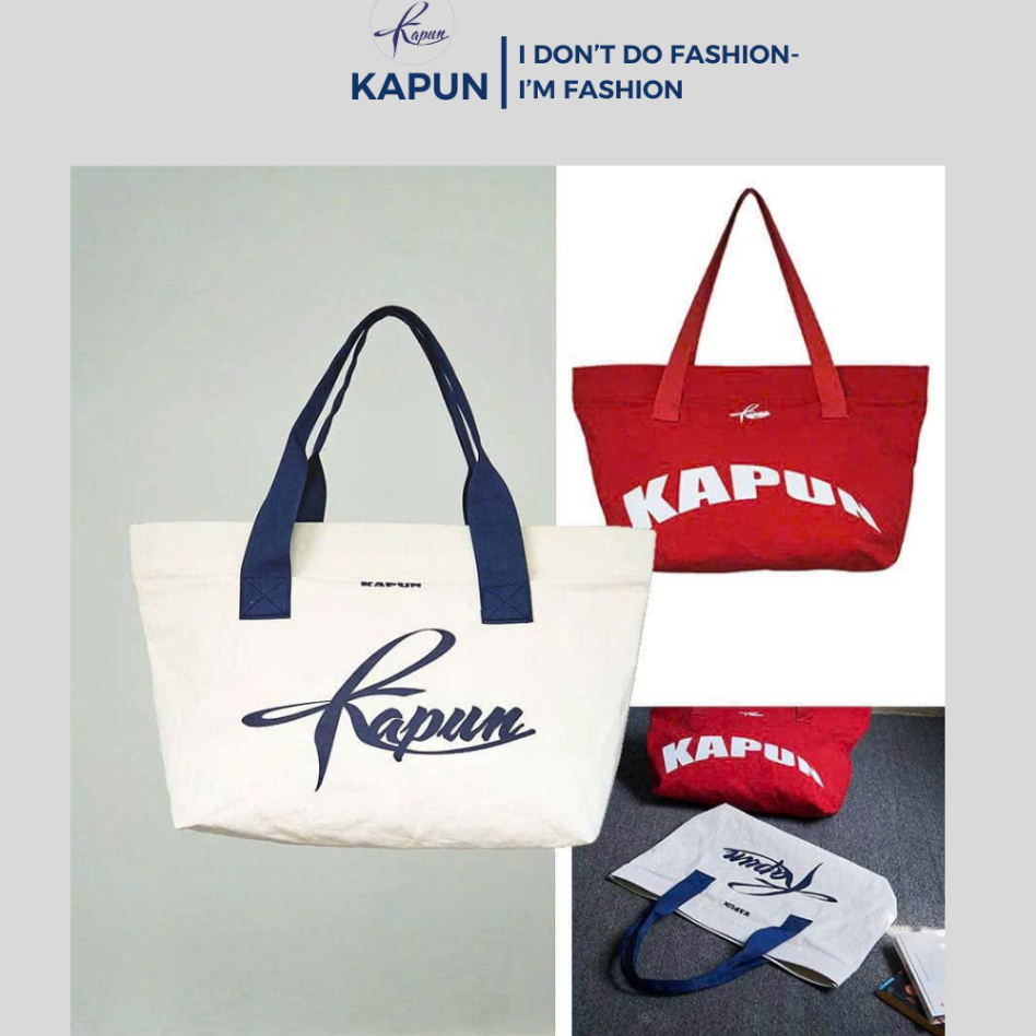 Kapun- Túi tote vải canvas, túi vải bố khoá kéo, quoai xách ,đựng đồ thoải mái du lịch, bốn màu màu be và đỏ, đen, xanh