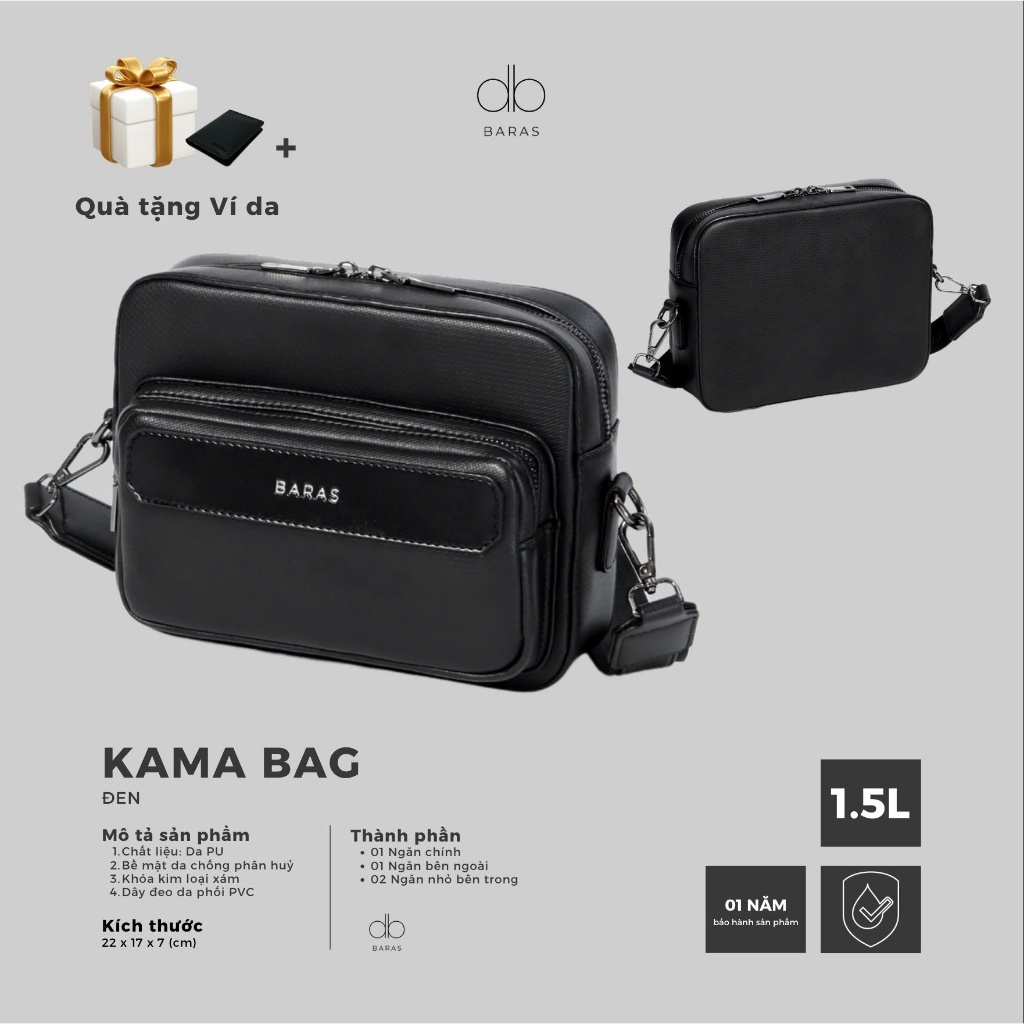 Túi đeo chéo nam - KAMA BAG - BARAS - Túi da nam