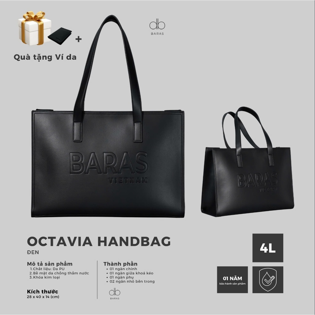 Túi xách da nữ Octavia Handbag thời trang - BARAS VIETNAM - túi xách nữ văn phòng