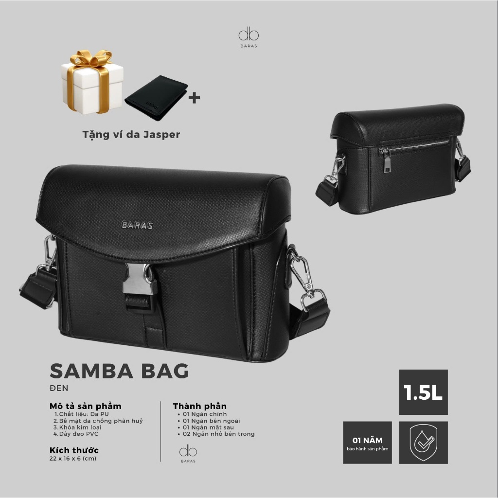 Túi đeo chéo da nam - SAMBA BAG - BARAS - Túi da nam