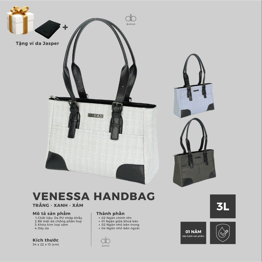 Túi xách da nữ VENESSA HANDBAG - BARAS VIETNAM - Túi xách nữ thời trang