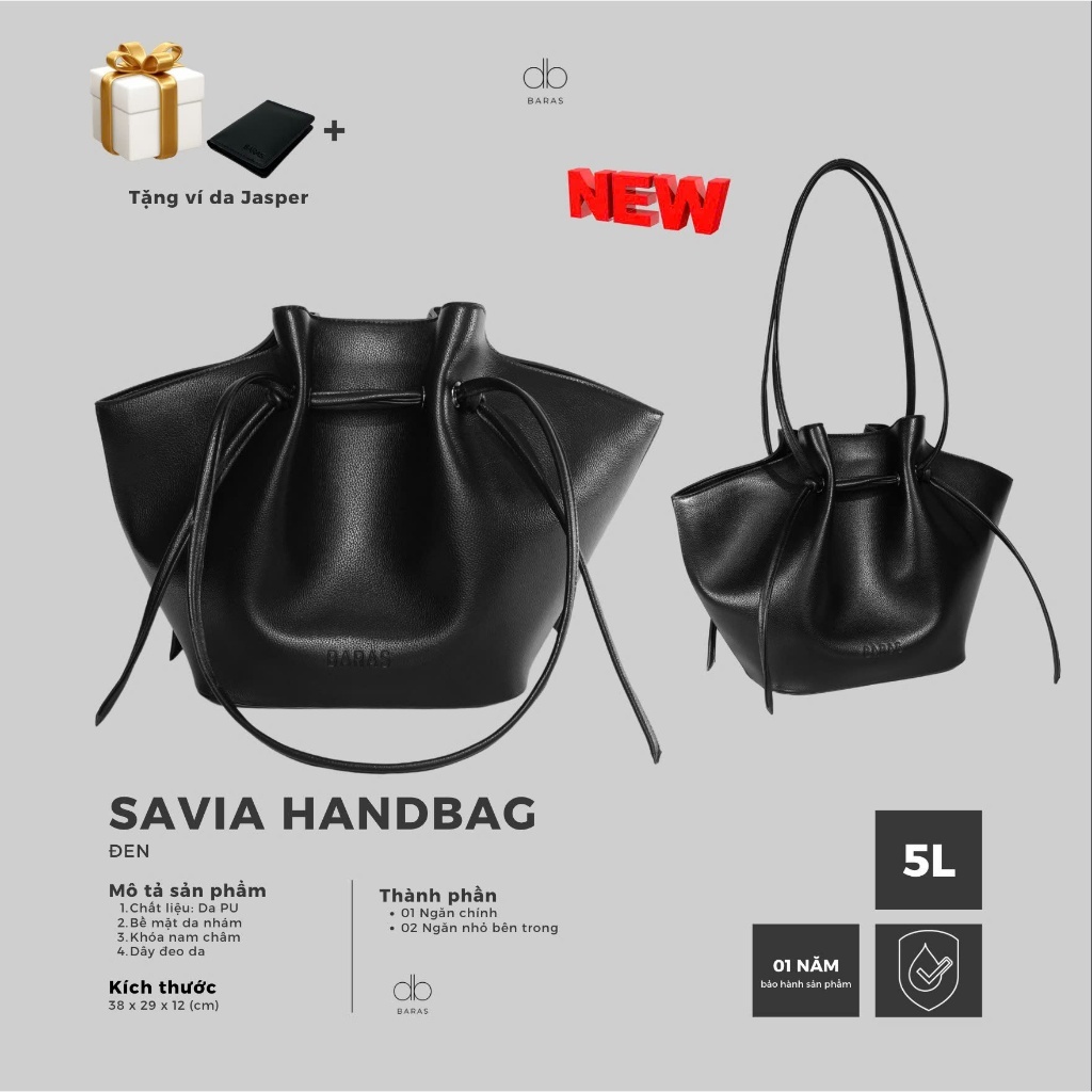 Túi xách da nữ Savia Handbag thời trang - BARAS VIETNAM - túi xách nữ văn phòng