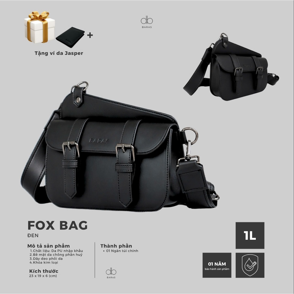 Túi đeo chéo nam Fox Bag - BARAS - Túi da nam