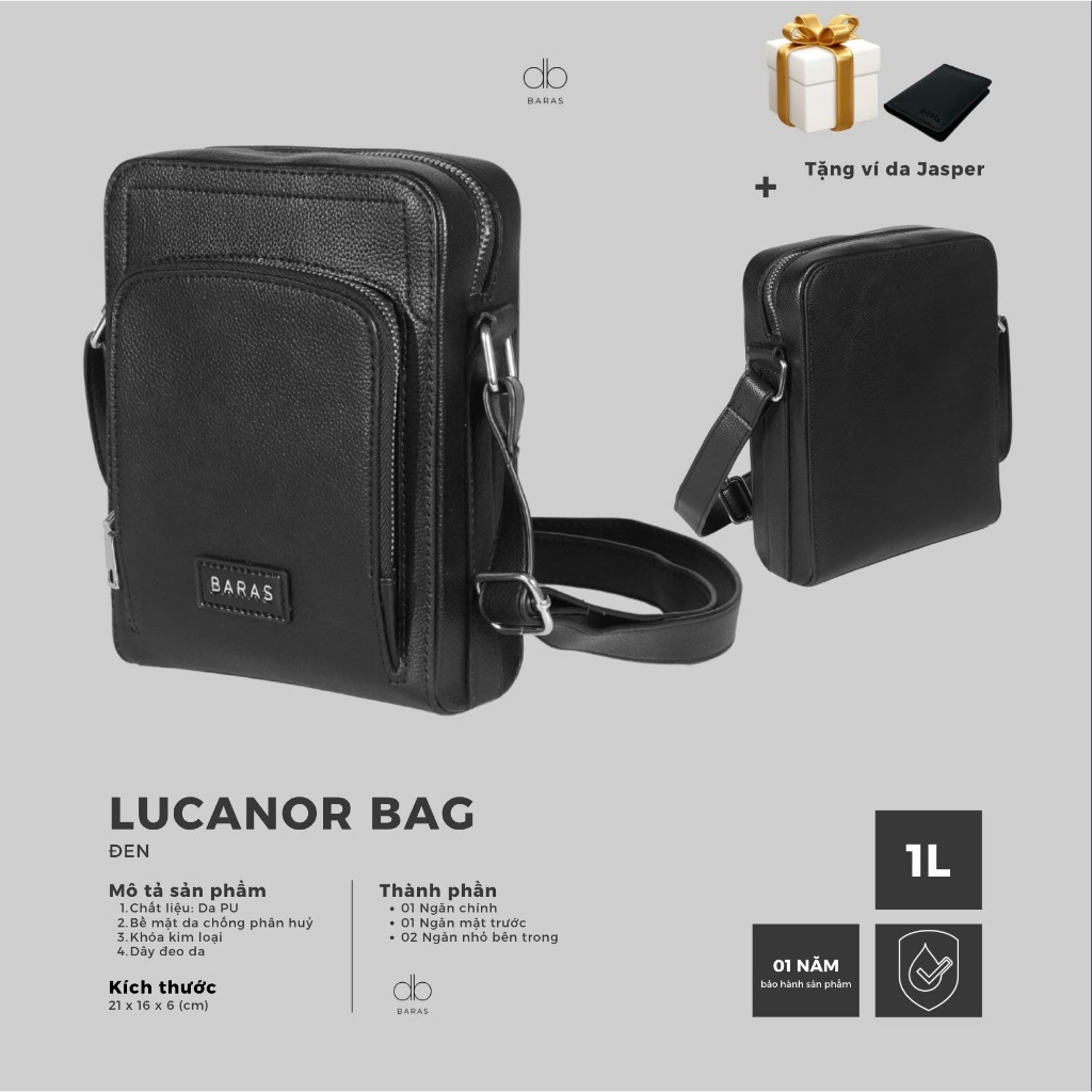 Túi đeo chéo da nam - Lucanor Bag - BARAS VIETNAM - Túi da nam