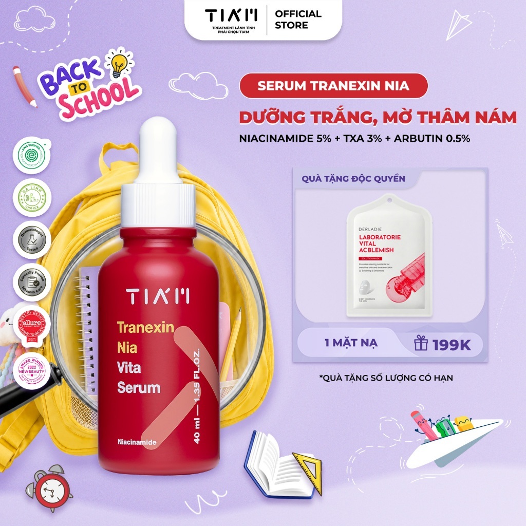 Serum Dưỡng Trắng Mờ Thâm Nám Tia’m Tranexin Nia Vita Serum 40ml