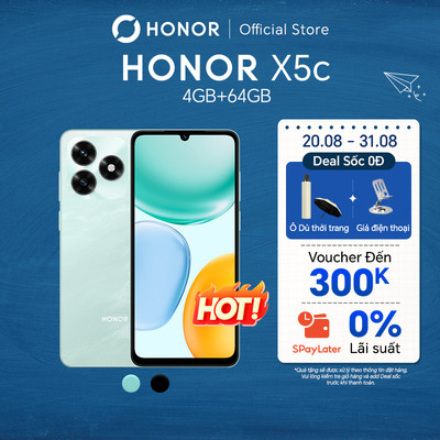 [MỞ BÁN ĐỘC QUYỀN] Điện Thoại HONOR X5c (4+4) GB + 64 GB | Màn Hình 6.74 inch | Pin 5260 mAh | Camera 13 MP |BH 18 Tháng
