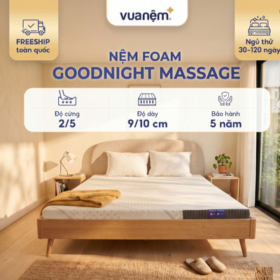 Nệm foam Goodnight Massage 1.0 bán chạy số 1 Việt Nam 9cm tại Vua Nệm - Cấu trúc lượn sóng