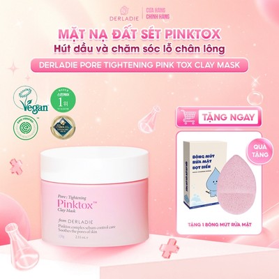 Mặt Nạ Đất Sét Hút Dầu Kiểm Soát Nhờn Derladie Pore Tightening Pink Tox Clay Mask