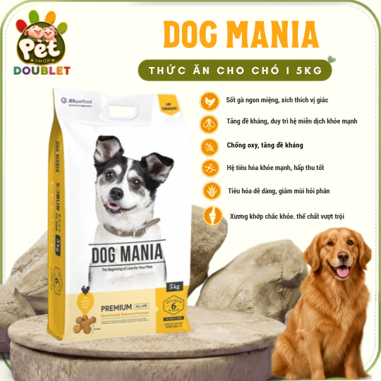 [5kg] Dog Mania Premium - Thức ăn hạt cho chó mọi lứa tuổi nhập khẩu Hàn Quốc