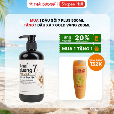 [SALE Tháng 8] Dầu gội Thái Dương 7 Plus Gold Hoa Phong Lan 500ml tặng 1 dầu xả Thái Dương 7 Hoa hồng Pháp 200m
