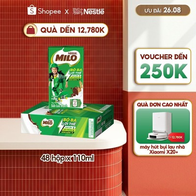 Sữa lúa mạch Nestlé® MILO® thùng 12 x 110ml (12x4x110ml)