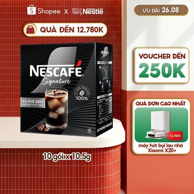 Cà phê đen hòa tan NESCAFÉ Signature Hộp 10 gói ĐẬM ĐÀ TUYỆT HẢO