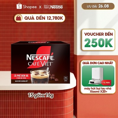 Hộp Cà phê Hòa tan NESCAFÉ CAFÉ VIỆT 15 gói Vị Mạnh đặc trưng