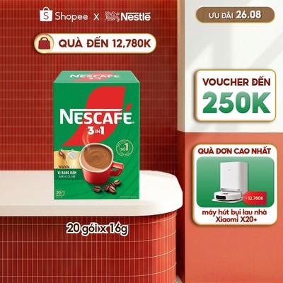 NESCAFE 3IN1 Công thức cải tiến - VỊ RANG ĐẬM (Hộp 20 gói x 16g)