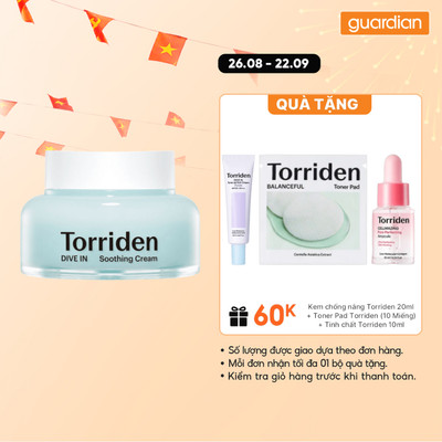 Kem Dưỡng Ẩm Torriden Dive-in Soothing Cream 100ml | Guardian Việt Nam