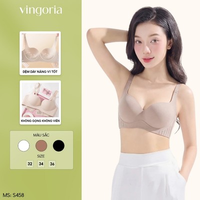 Áo lót su VINGO/VINGORIA không gọng cup ngang đệm dày mềm mại nâng đỡ tạo khe S458