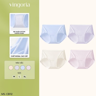 Combo 4 quần lót modal kháng khuẩn VINGO/VINGORIA cạp vừa trơn CB112