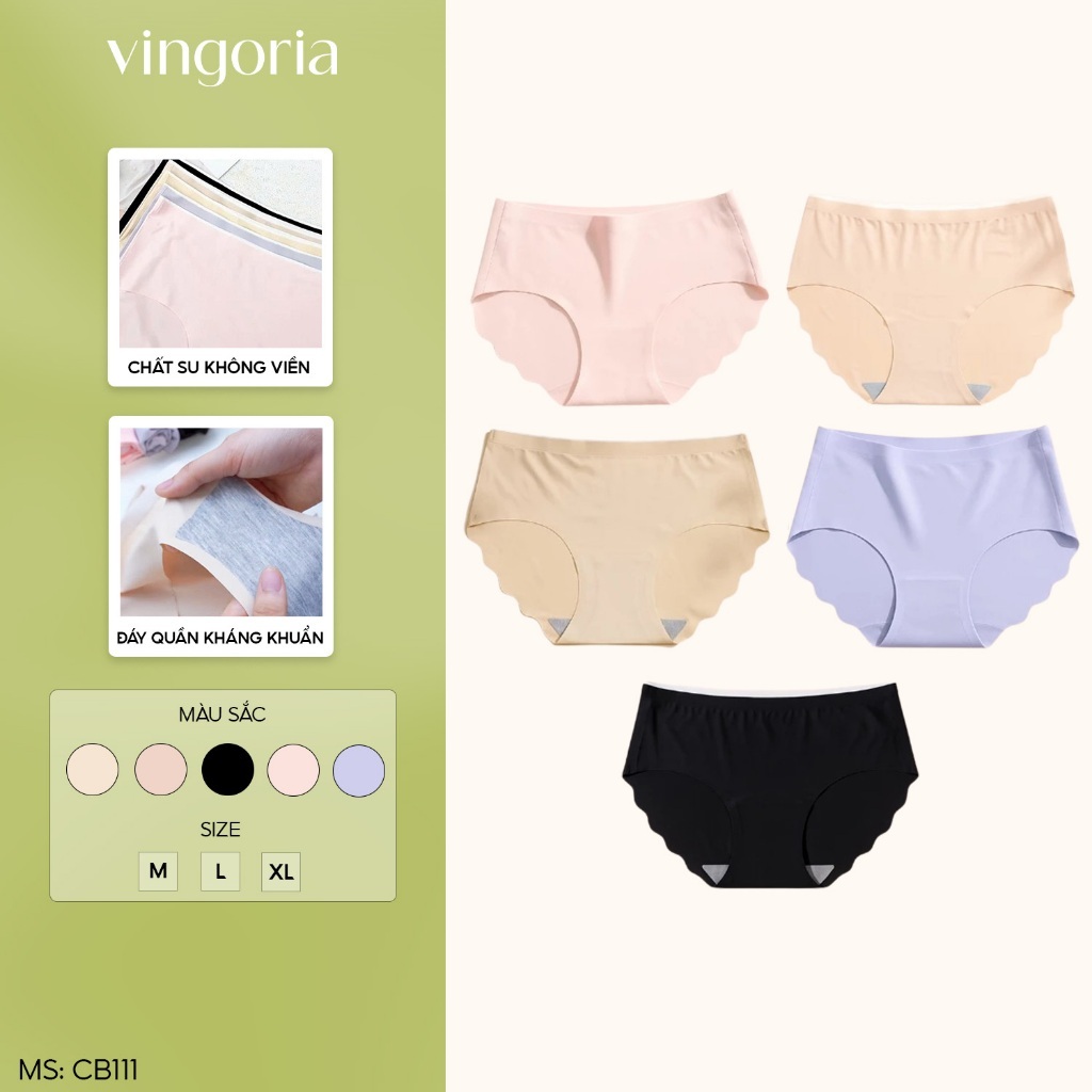 Set 5 quần lót nữ su lạnh không đường may không lộ viền VINGO/VINGORIA kháng khuẩn hàng Việt Nam CB3