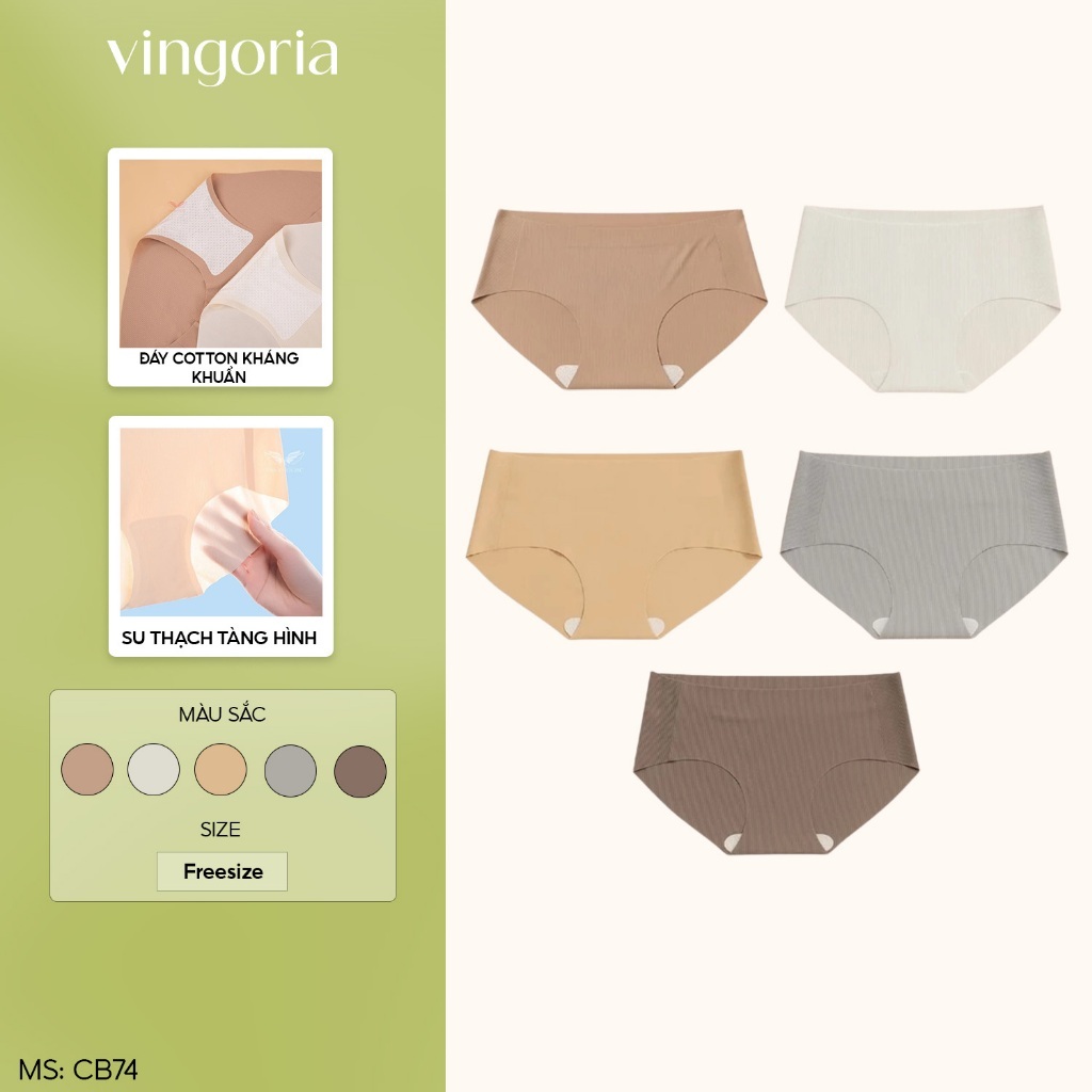 Combo quần lót tàng hình không viền VINGO/VINGORIA cạp thường hàng Việt Nam CB74