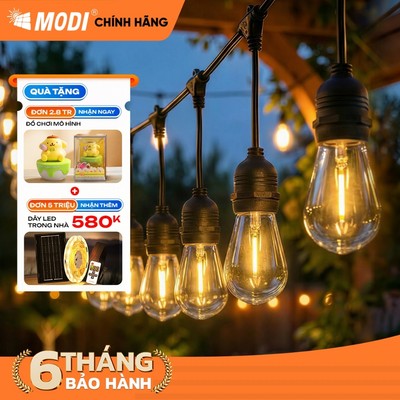 Đèn Trang Trí New Plus Ngoài Trời Năng Lượng Mặt Trời MODI SOLAR Trang Trí Sân Vườn, Quán Cà Phê