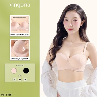 Áo lót su nâng ngực cup 1/2 VINGO/VINGORIA đệm vừa không gọng S468