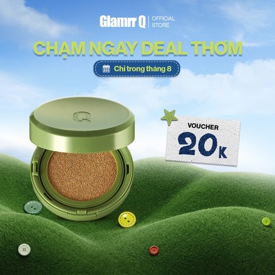 Phấn Nước Căng Bóng GLAMRR Q Vegan Super Glow Cushion SPF50+/PA++++ (1 lõi 15g)