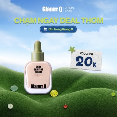 Kem Nền Serum Căng Bóng Glamrr Q Daily SkinTint Serum Vegan Foundation SPF50+/PA++++ (30ml)