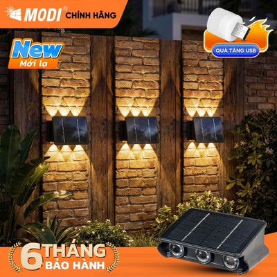 Đèn Hắt Tường, Hắt Góc Năng Lượng Mặt Trời MODI SOLAR Gắn Tường, Cầu Thang, Ban Công