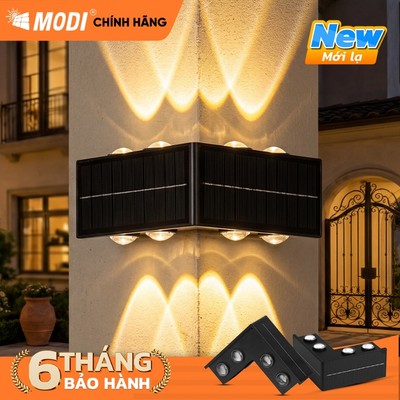 Đèn Hắt Góc Năng Lượng Mặt Trời L8 MODI SOLAR Chiếu 2 Hướng Gắn Góc Tường Trang Trí Ngoài Trời
