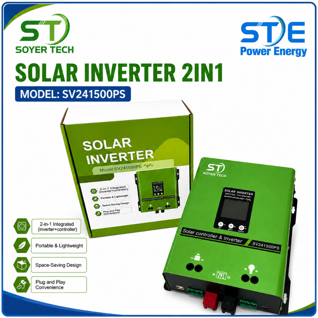 Solar Inverter SOYER TECH SV241500PS 1500W 2IN1 – Inverter & Controller Năng Lượng Mặt Trời-Phân Phố