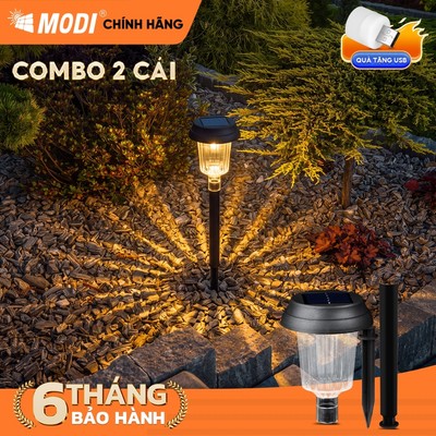 COMBO 2 Cái Đèn Trang Trí Cắm Cỏ MODI SOLAR Thiết Kế Nhỏ Gọn Ánh Sáng Vàng Pin Tháo Rời Tiện Lợi