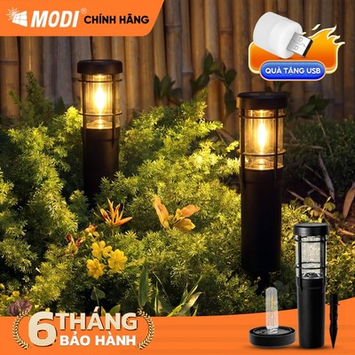 Đèn Cắm Cỏ Sân Vườn Năng Lượng Mặt Trời MODI SOLAR, Đèn Sân Vườn Trụ Tròn Chiếu Sáng Sân Vườn
