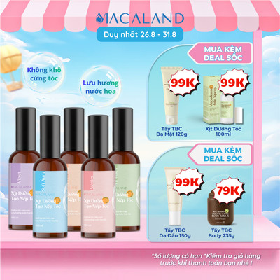 Xịt giữ nếp tạo kiểu dưỡng tóc 3in1 MACALAND 100ml lưu hương nước hoa, không khô cứng tóc