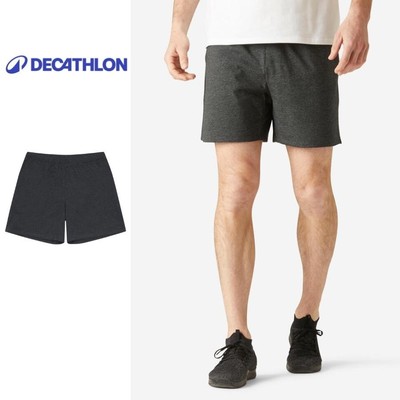 Quần short tập fitness 100 cho nam xám đậm DECATHLON DOMYOS mã 8601427