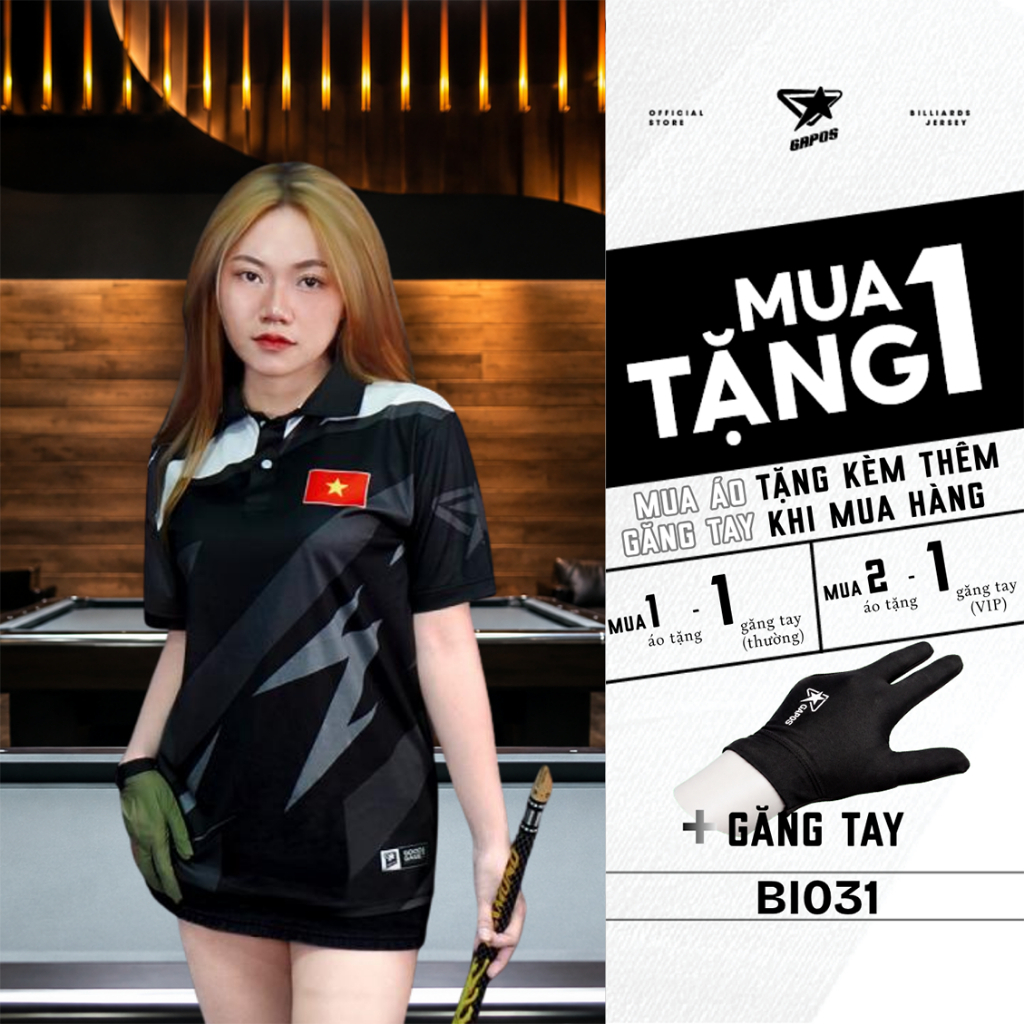 Ao Polo Billiards BI031, Áo Thi Đấu Billiards Chuyên Nghiệp ,Chất Liệu Co Giãn 2 Chiều