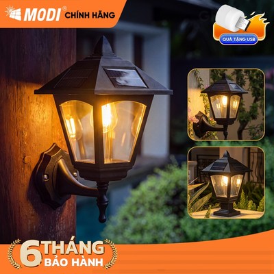 Đèn Trụ Cổng, Gắn Tường Năng Lượng Mặt Trời MODI SOLAR Đèn Trang Trí Sân Vườn